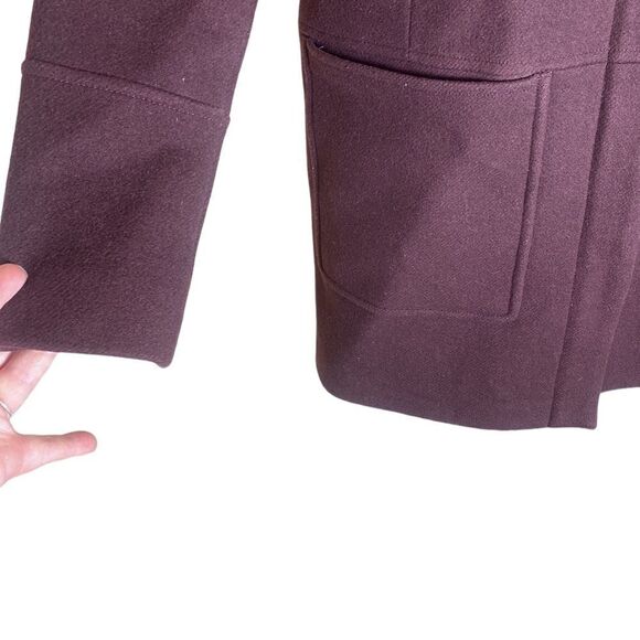 Theory camire honorum duffle coat burgundy wool/cashmere size P - Picture 2 of 8